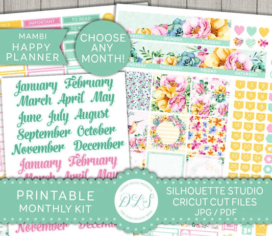 Happy Planner Template Ultimate Collection, Printable + Digital Set, Daily Weekly Monthly 2024 + 25, HP Classic / Big / Mini Inerts & Covers
