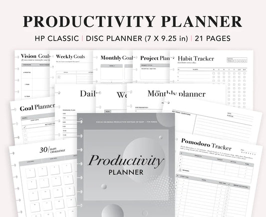 roductivity Planner Bundle Printable, Happy Planner Insert, Time Management Planner, Work Planner, Project Tracker, HP Classic Refill PDF