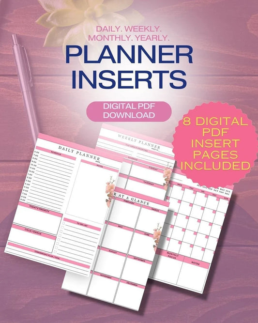 Ultimate Digital PDF Planner Inserts Bundle | PDF Download | Digital Download | | Daily, Weekly, Monthly, Yearly Insert | Undated Planner |